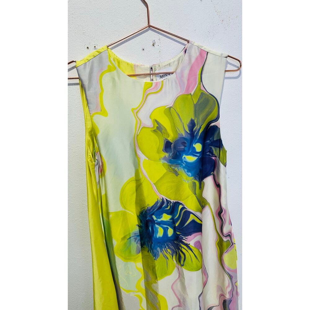 MISA Los Angeles Multicolored Abstract Floral Ruffle Smocked Waist Sylvie Dress - Picture 10 of 16